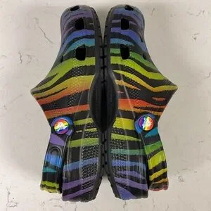 CROCS Shoes Crocs Rainbow Zebra Striped Classic Clog Mens